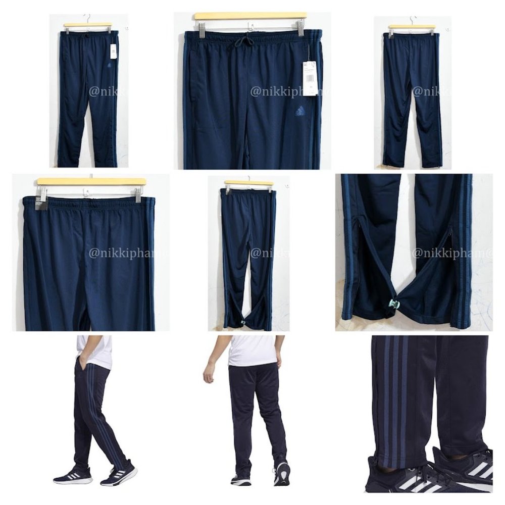 adidas Men’s Active Tricot Pant 3 Stripes in blue